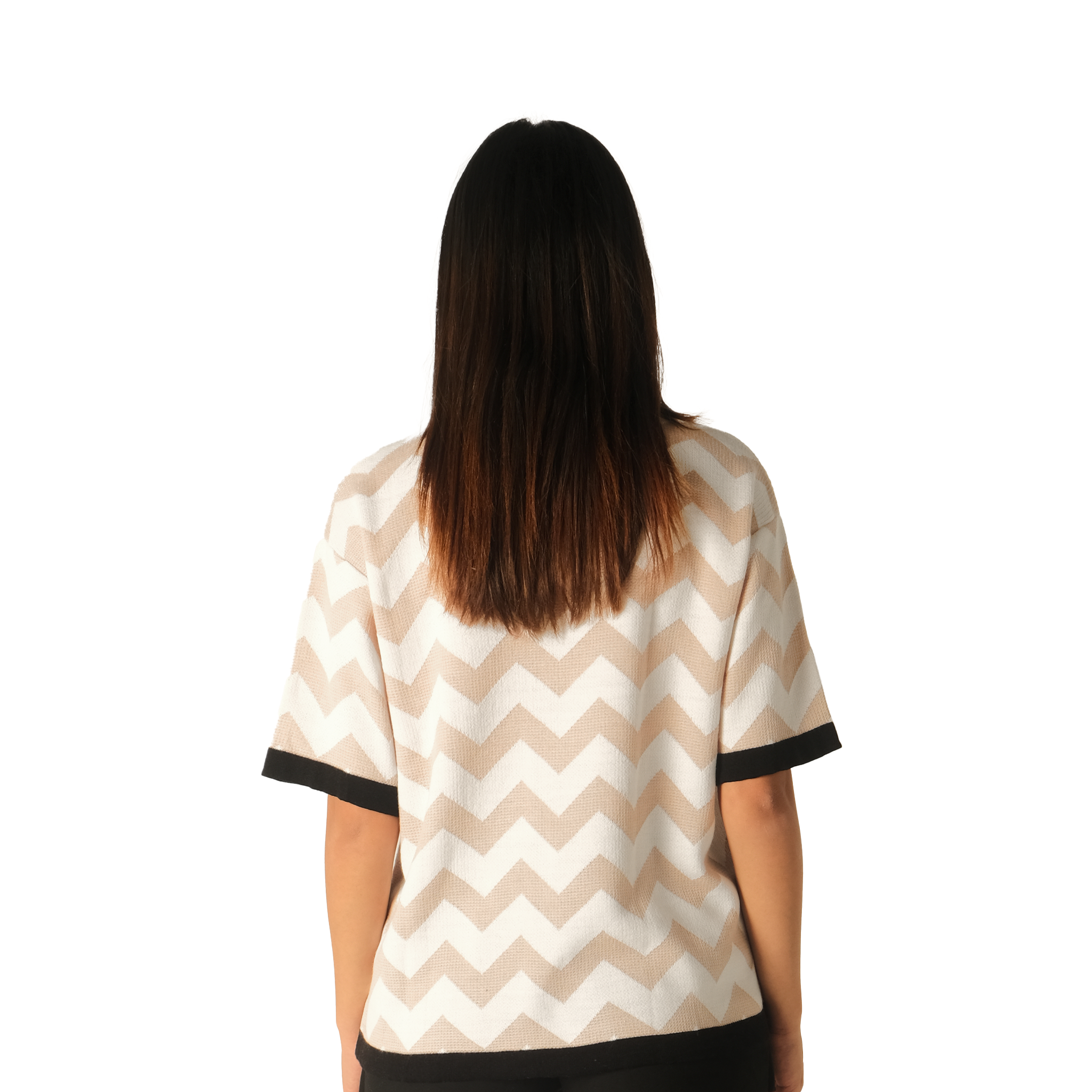 chevron knitted polo shirt