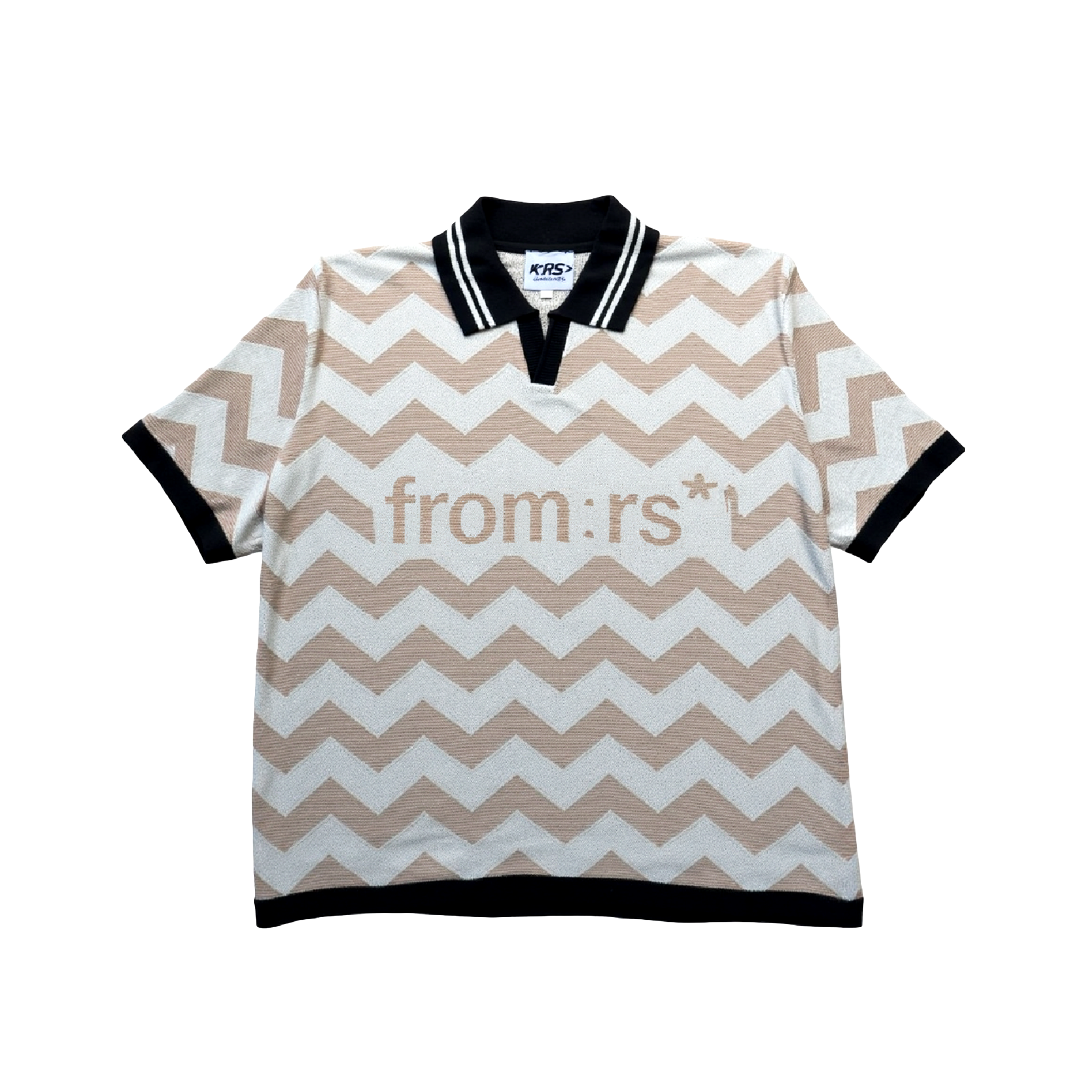 chevron knitted polo shirt