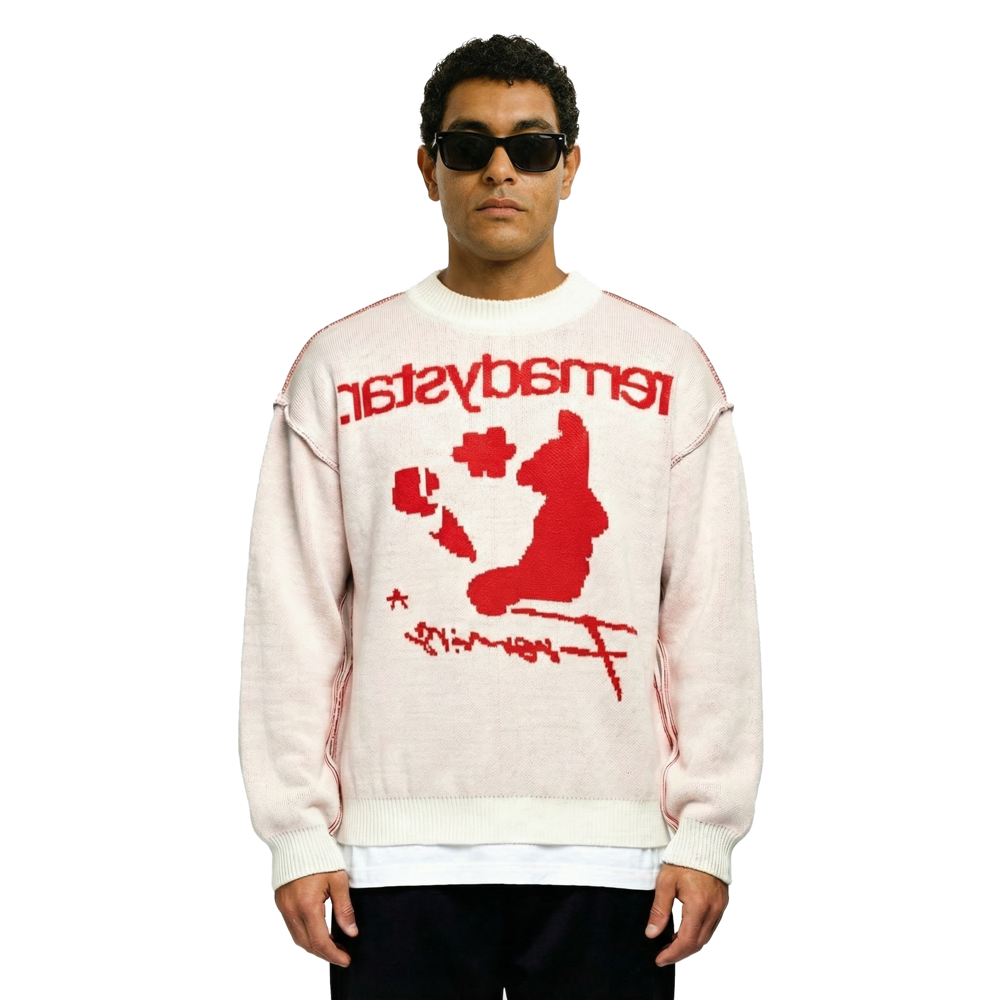 double:faced knit - red/white