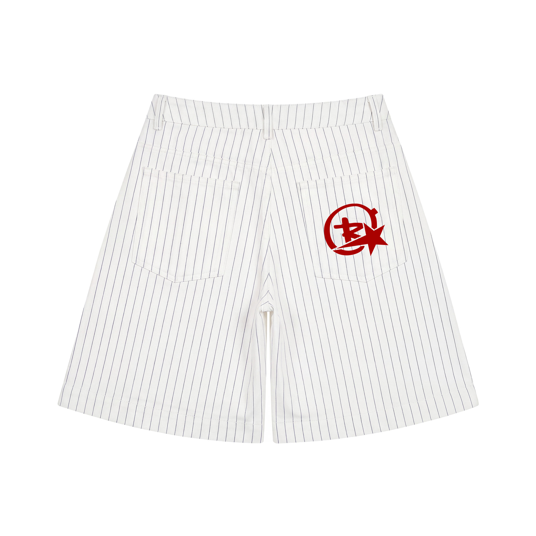 striped oversized long shorts - black & white