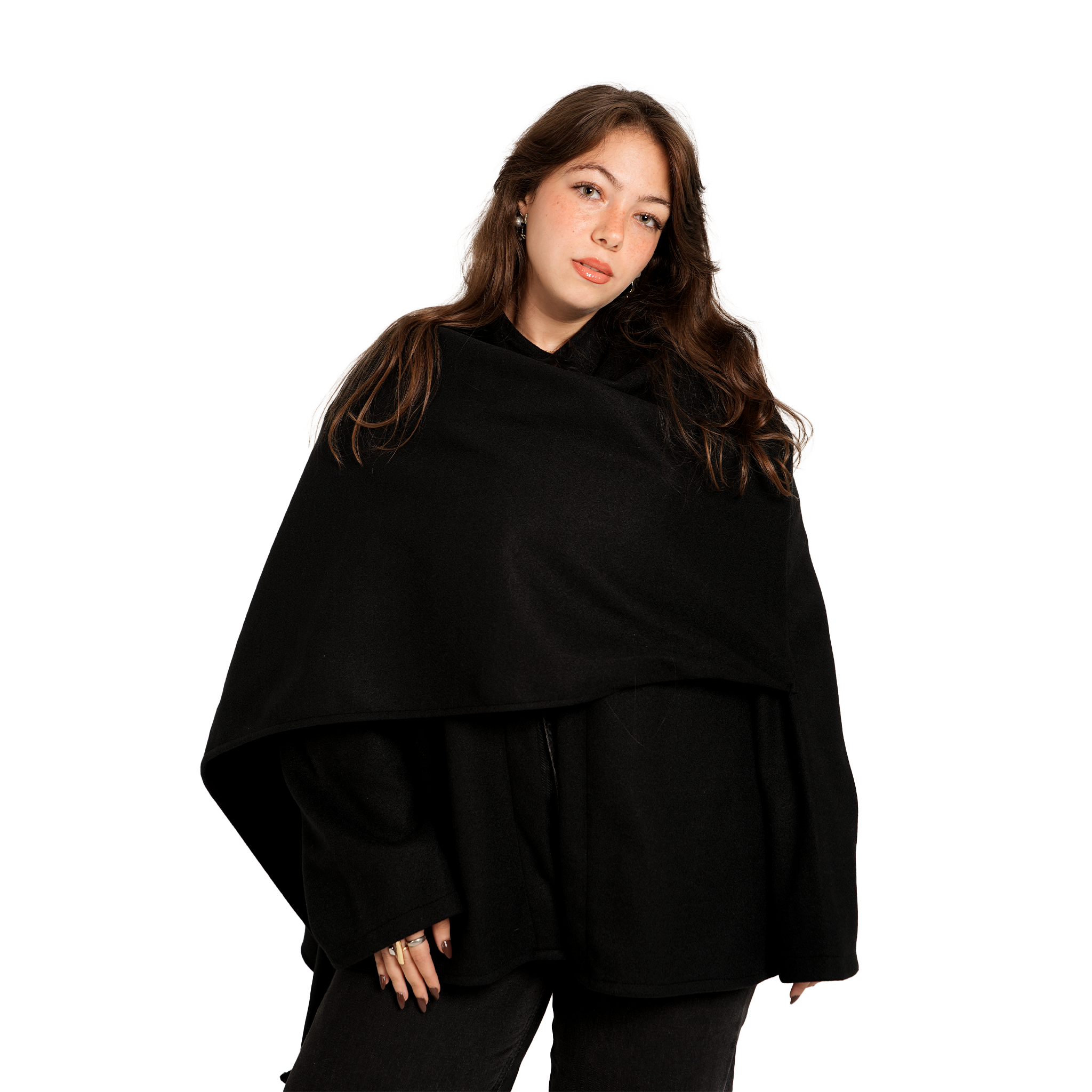 scarf jacket - black