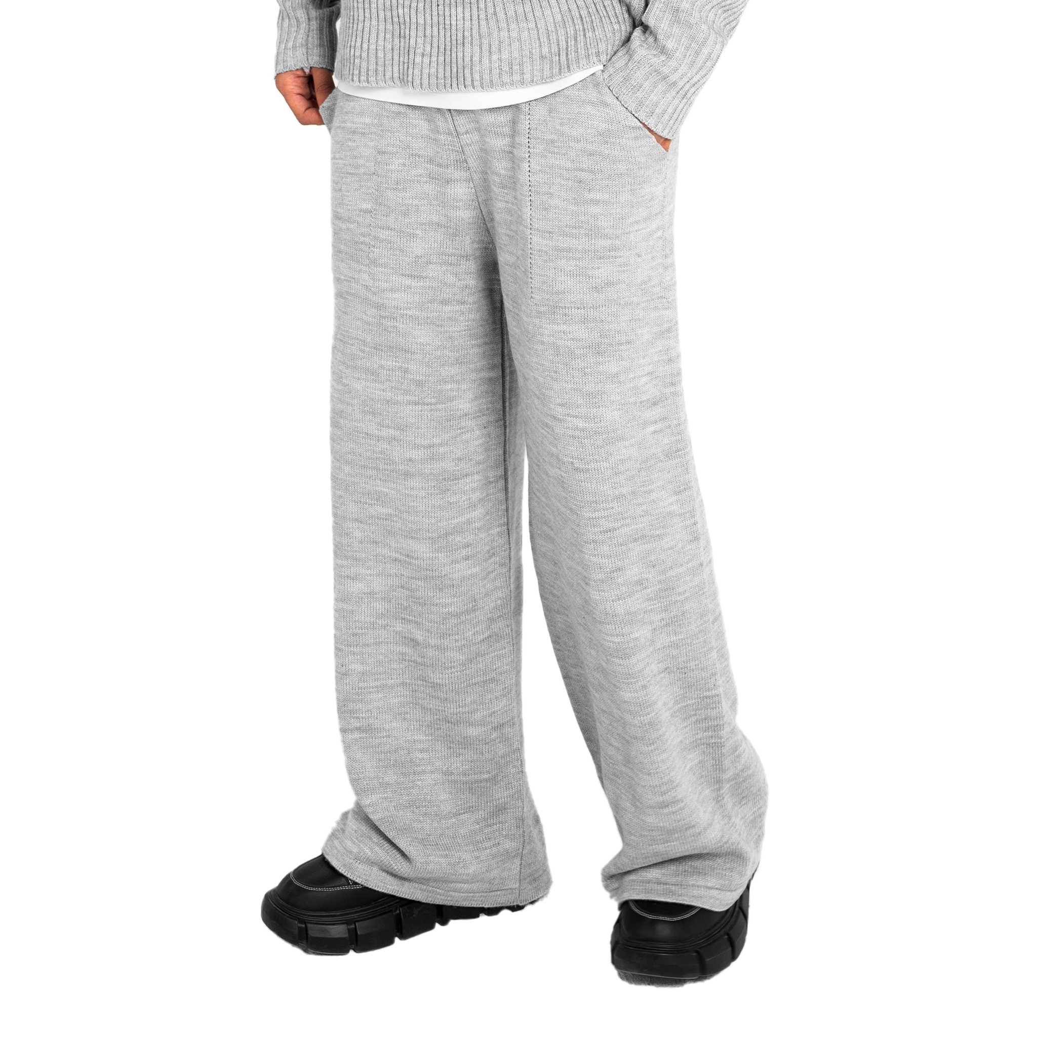essential knitted sweatpants - silver