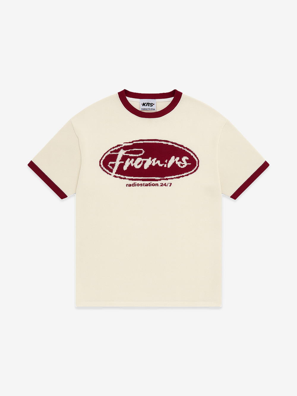 Knitted Ringer Shirt - Ecru/Red