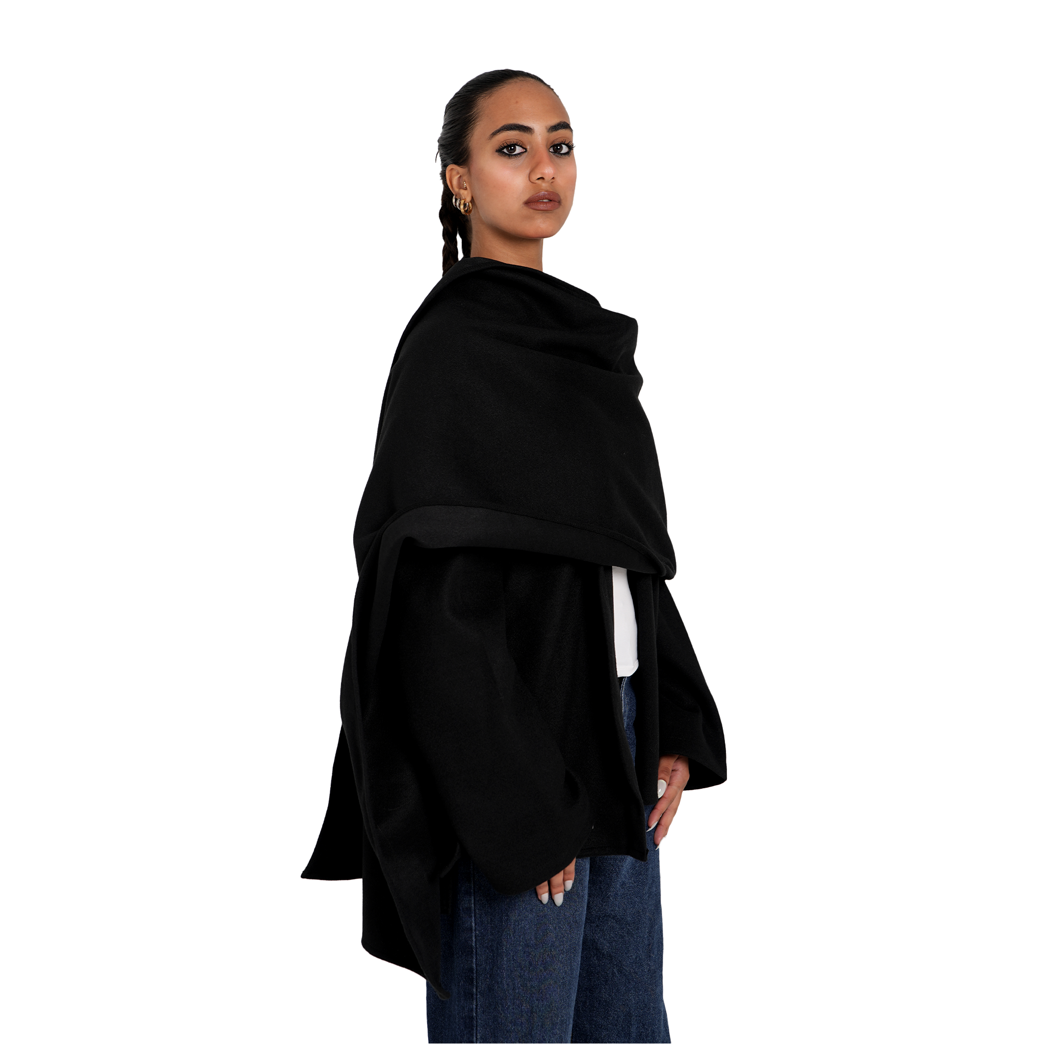 scarf jacket - black