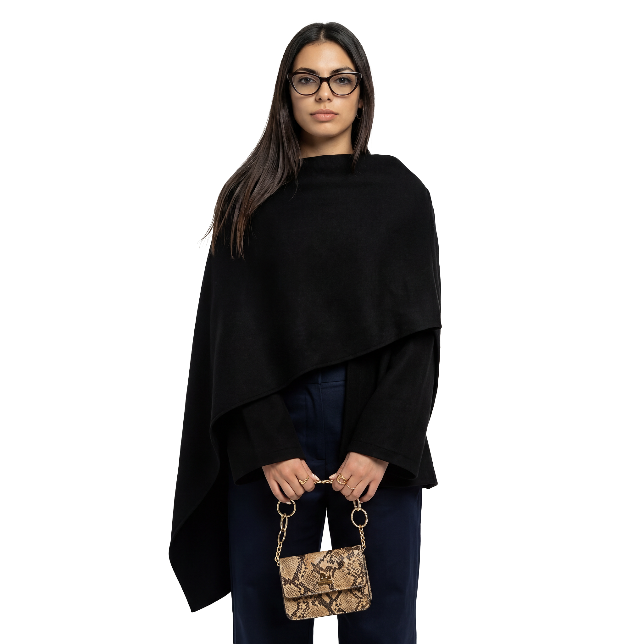 scarf jacket - black