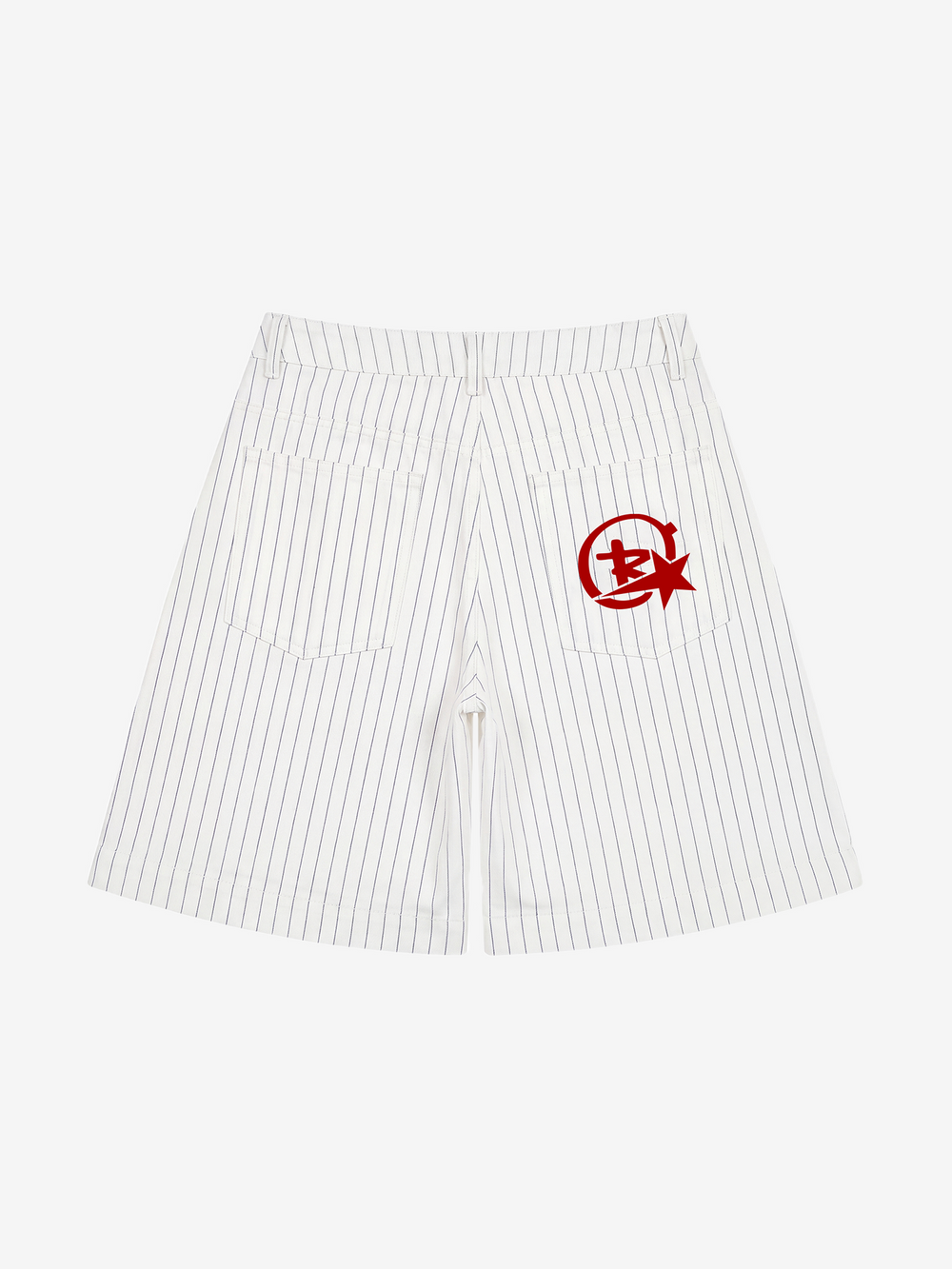 striped oversized long shorts - black & white